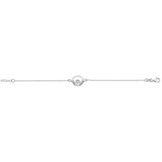 Sterling Silver Plain Claddagh Bracelet