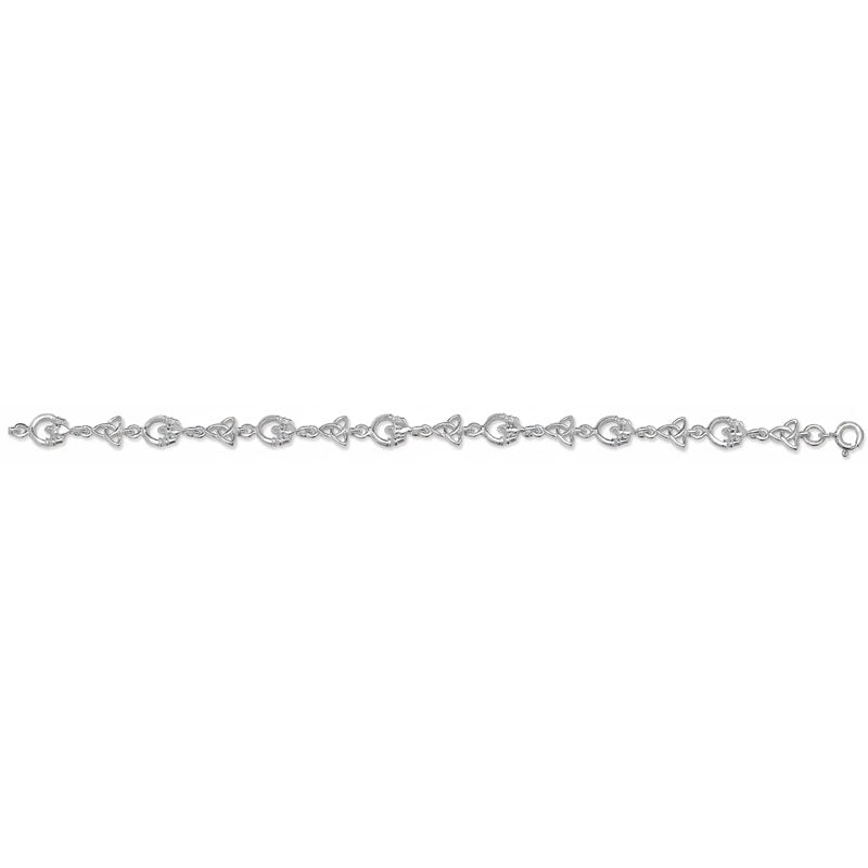Sterling Silver Trinity Claddagh Bracelet