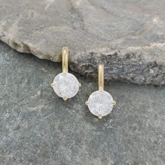 9ct Gold Circle Drop Earrings