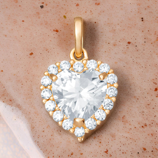 9CT Gold Heart CZ Pendant