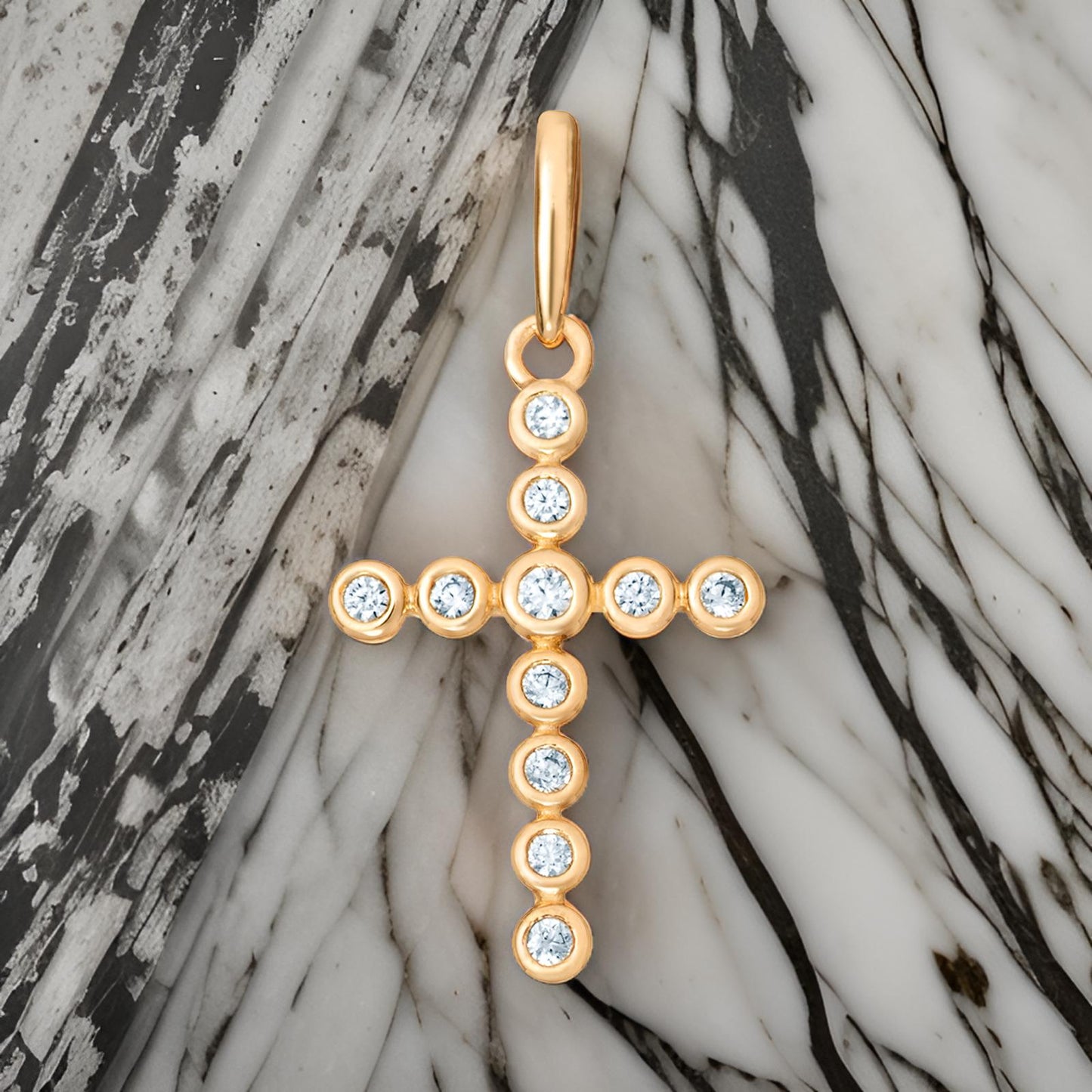 9CT CZ Cross Pendant