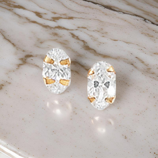 9CT Oval CZ Studs&nbsp;