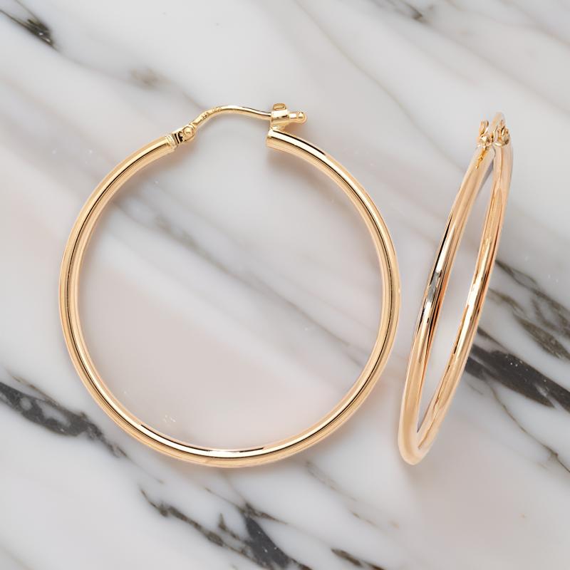 9ct Gold Large Hoops