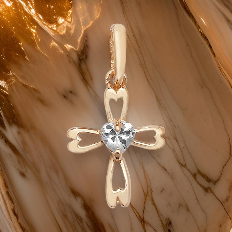 9CT Gold Cross with CZ Stone