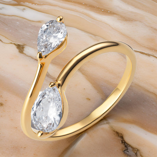925 gold plated sterling silver Pear Shape CZ