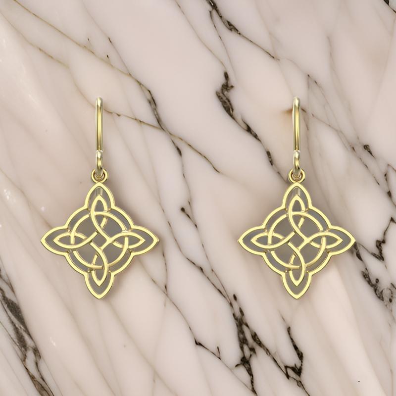 9CT Gold Celtic Drop Earrings