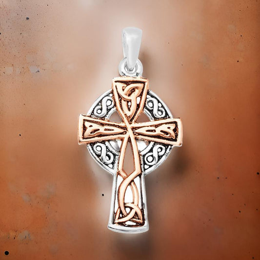 Two-Tone Celtic Cross Pendant