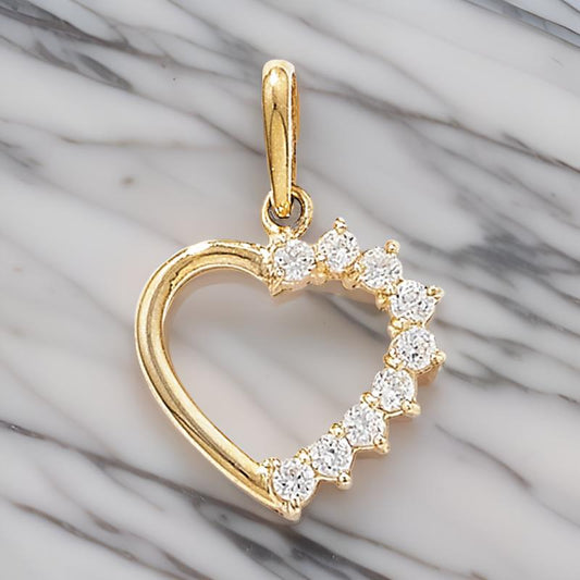 Small 9CT Gold Drop Heart Pendant