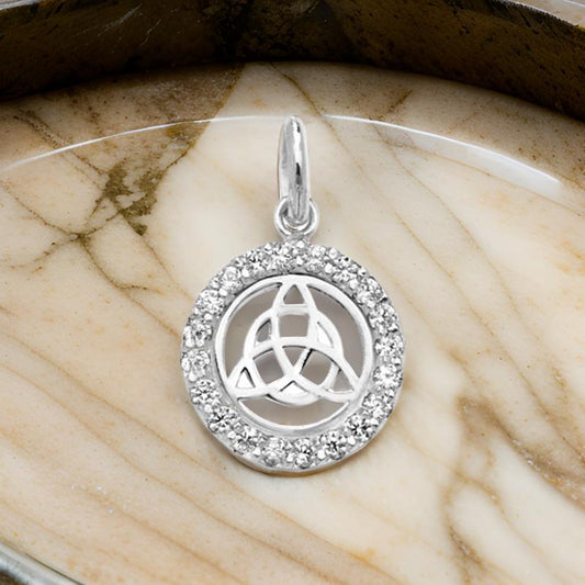 Sterling Silver Celtic Style Pendant with CZ