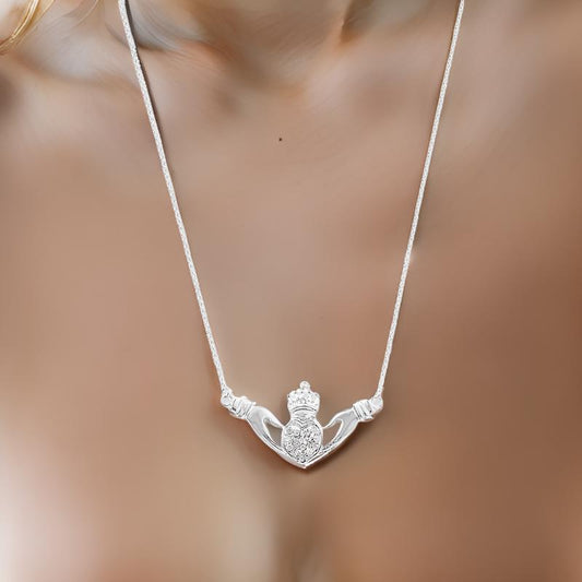 CZ Claddagh Necklace